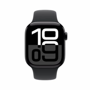Apple Watch Series 10 GPS 46mm Jet Black Aluminum Case with Black Sport Band S M