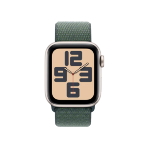 Apple Watch SE 2nd Gen GPS 40mm Smartwatch with Starlight Aluminum Case with Lake Green Sport Loop Fitness & Sleep Tracker Crash Detection Heart Rate Monitor
