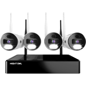 Night Owl 10 Channel 4K Wi-Fi NVR | 1TB Hard Drive | 4 Wi-Fi IP 1080p HD Spotlight Cameras