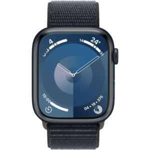 Apple Watch Series 9 GPS 45mm | S9 SiP with 64-bit dual-core processor | Midnight Aluminum Case with Midnight Sport Loop | Fitness Tracker ECG Apps Always-On Retina Display Water Resistant