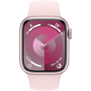 Apple Watch Series 9 GPS 41mm | S9 SiP with 64-bit dual-core processor  | Pink Aluminum Case with Pink Sport Band Loop (S/M) | Fitness Tracker ECG Apps Always-On Retina Display Water Resistant